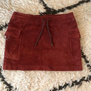 Burnt Orange Leather Mini Skirt